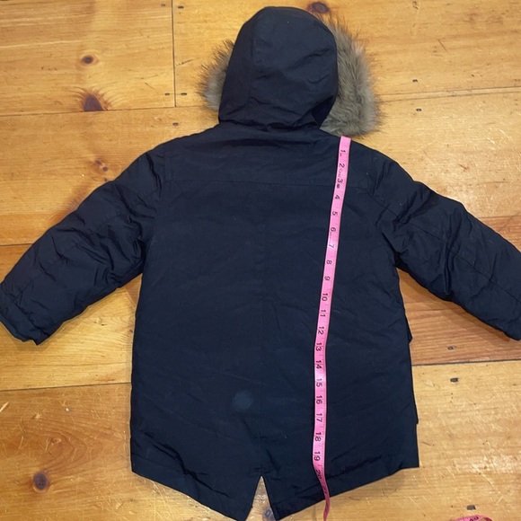 Eddie Bauer Down Coat Black Parka Jacket Faux Fur Trim Hood Waterproof 4 Kids - Picture 10 of 14